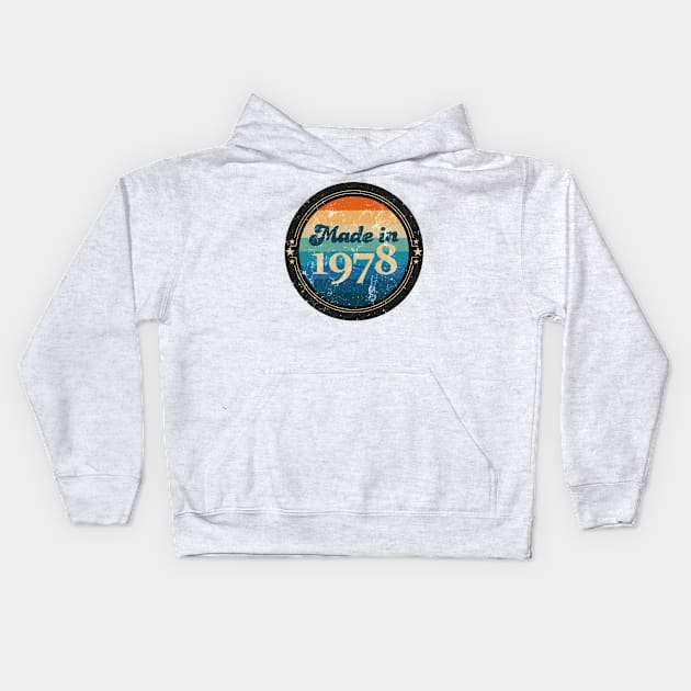 Retro Vintage Made In 1978 Kids Hoodie by Jennifer